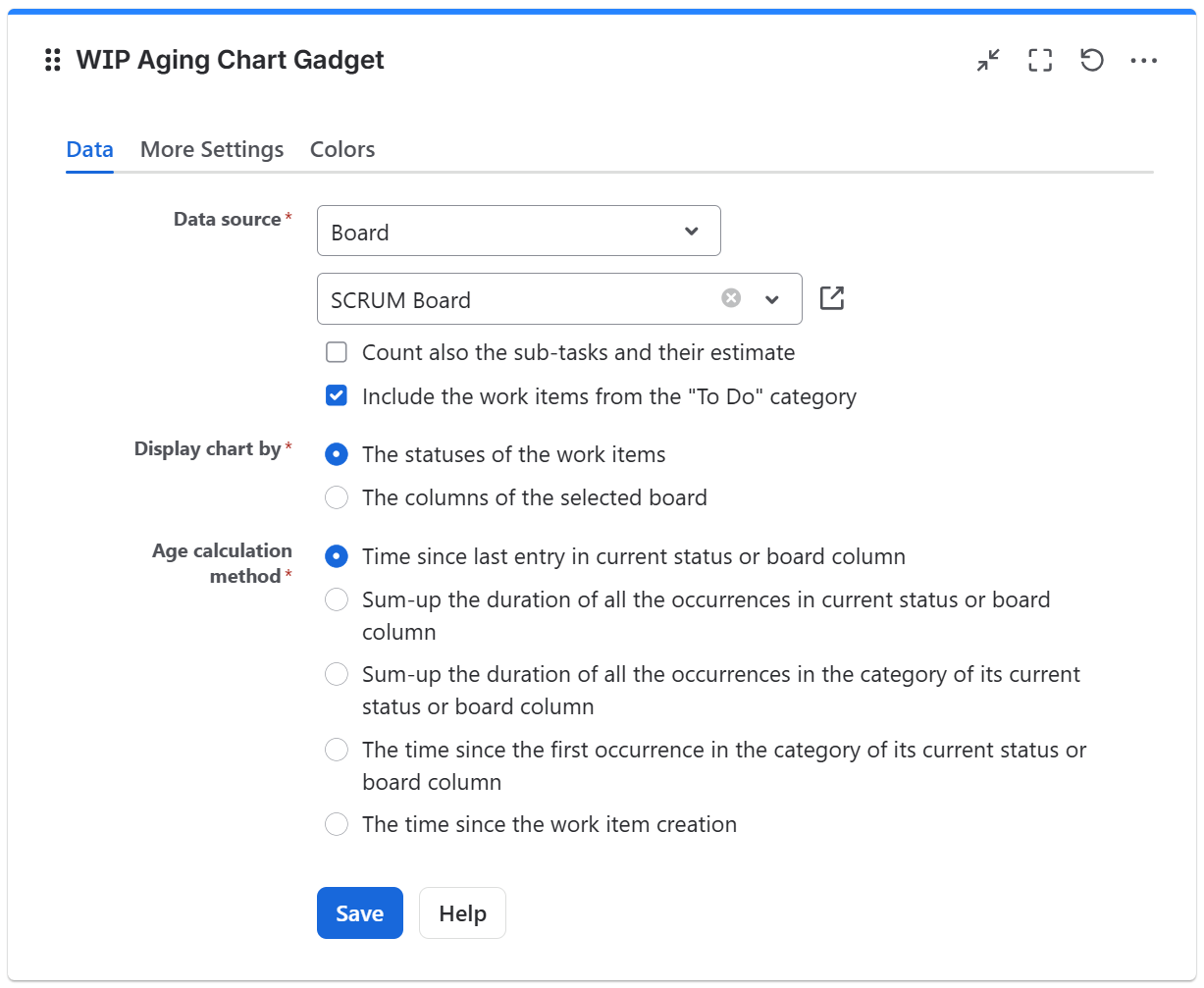 WIP aging chart gadget configuration in Jira - data tab.png