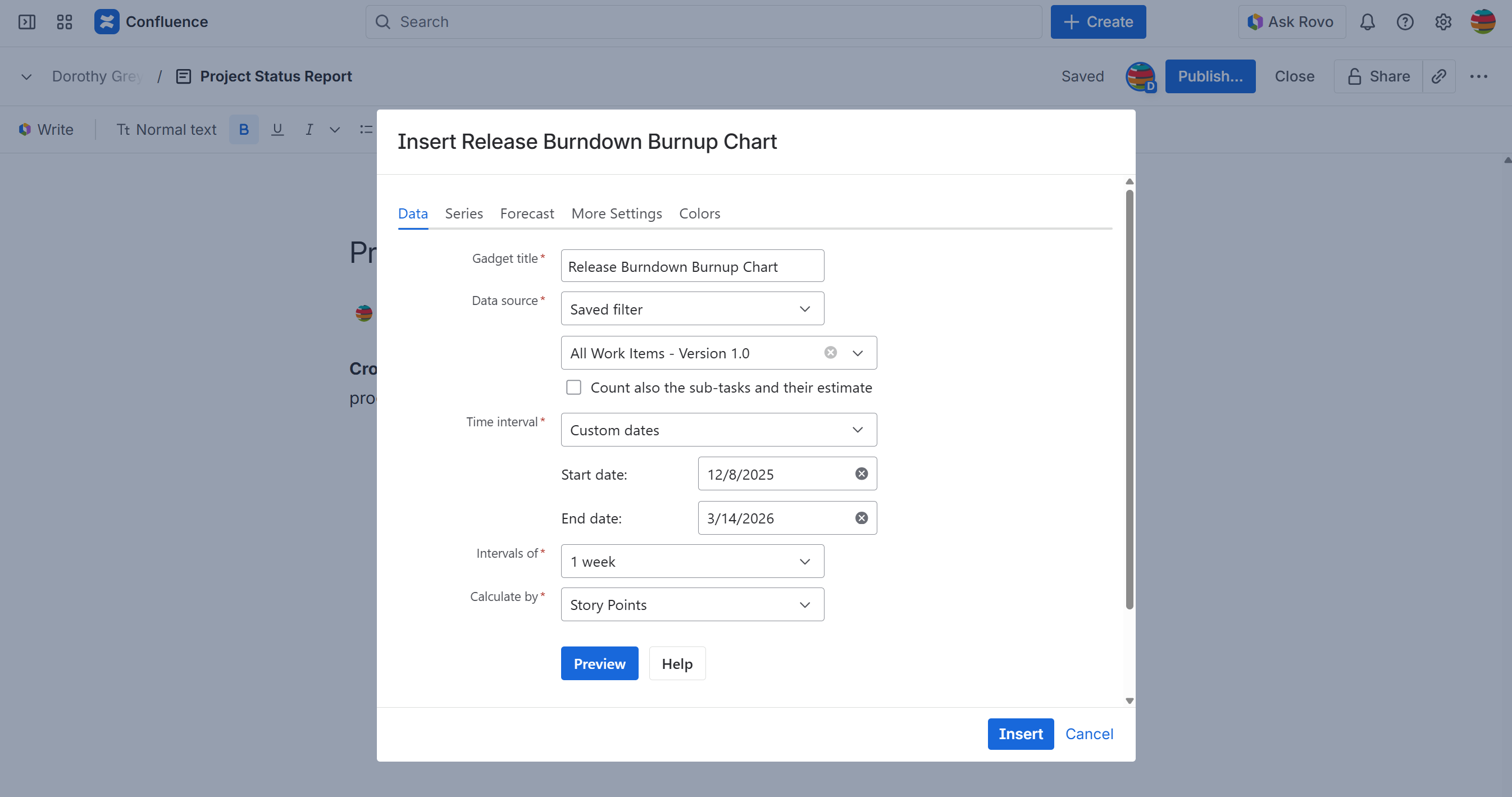 Configure release burndown macro or gadget in Confluence.png
