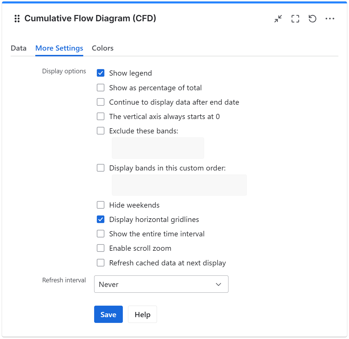CFD gadget configuration in Jira - more settings tab.png