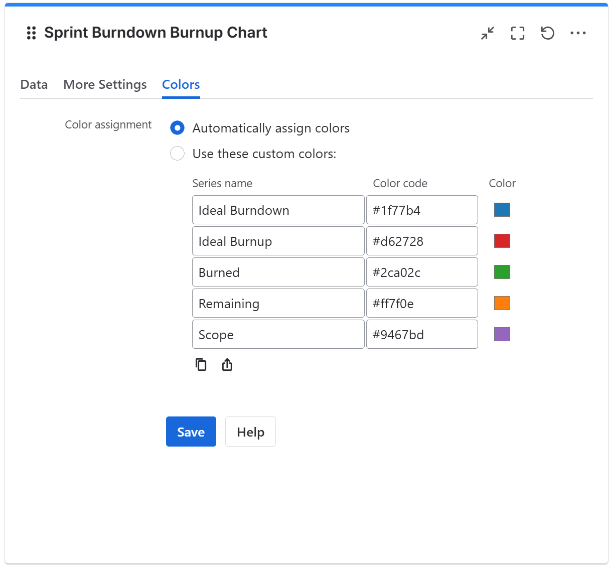 Sprint burndown burnup configuration in Jira - colors tab.png