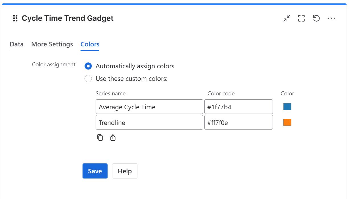 Cycle time trend gadget configuration in Jira - colors tab.png