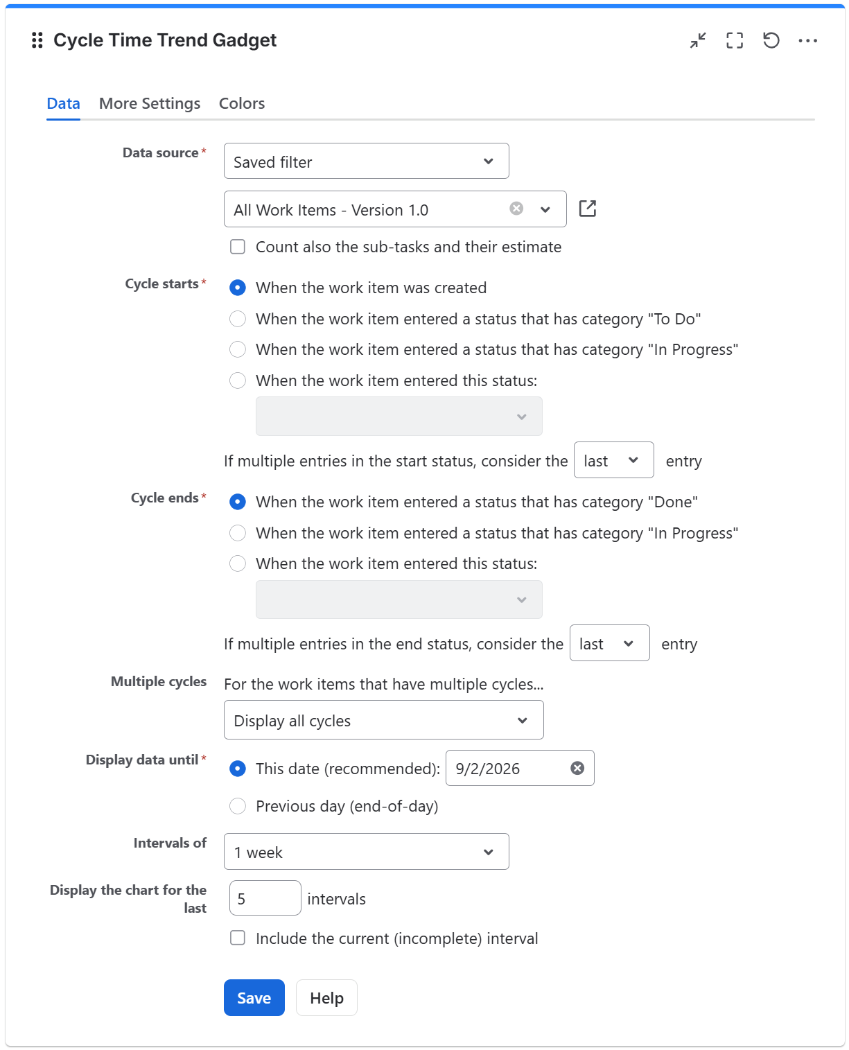 Cycle time trend gadget configuration in Jira - data tab.png