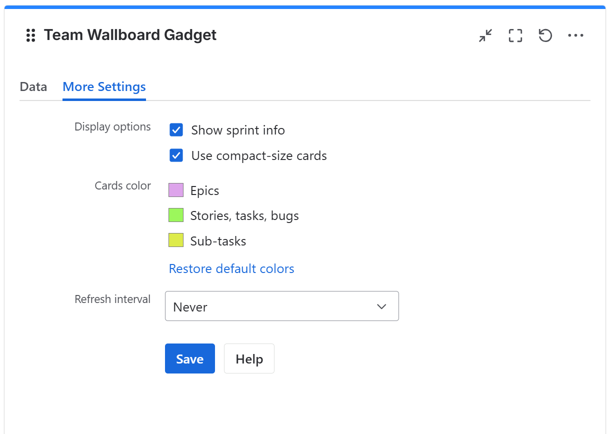 Team Wallboard chart gadget configuration in Jira - more settings tab.png