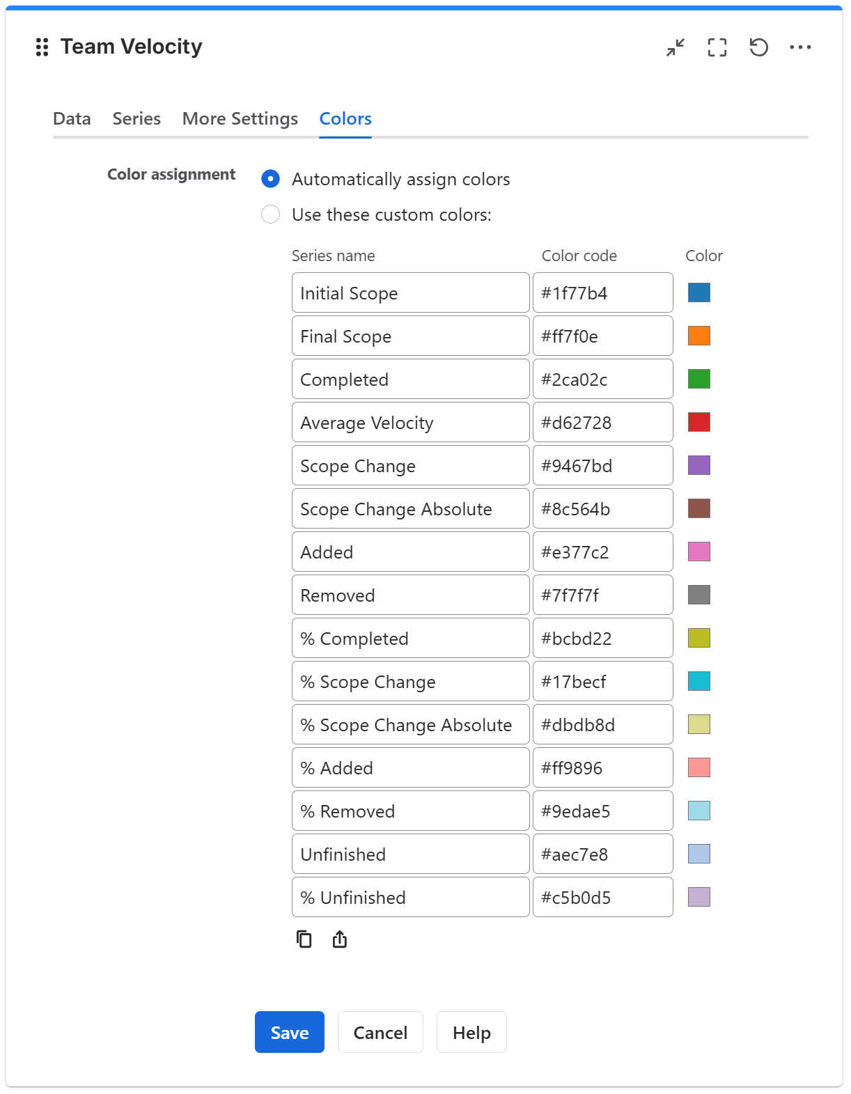 Team Velocity gadget configuration in Jira - colors tab.png