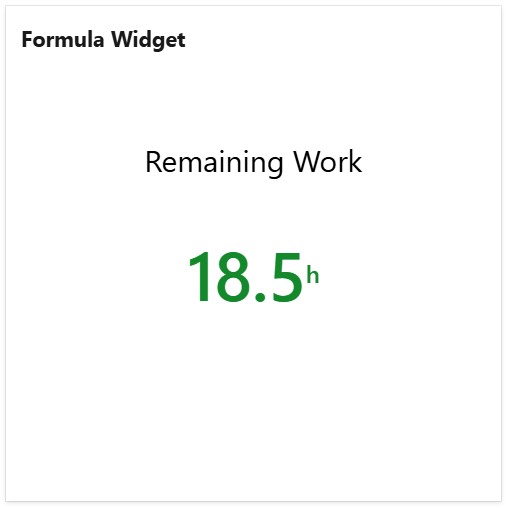 Total remaining work displayed with issue filter formula widget in Azure DevOps dashboard.png